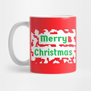 Merry Christmas Red and White Peppermint Candy Cane with Green Letters Mug